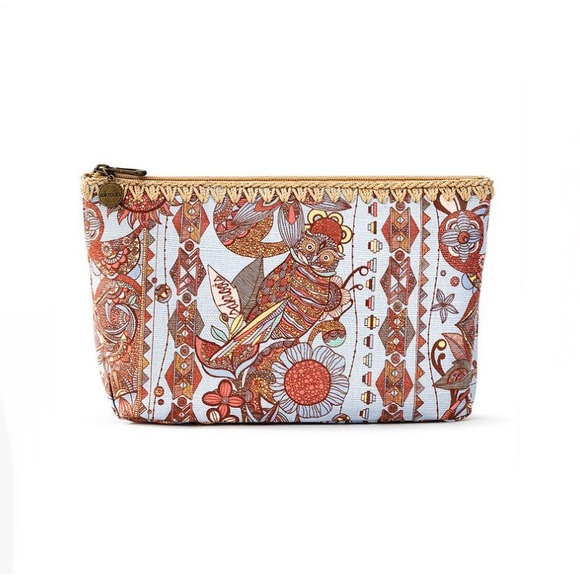 Sakroots NWT Large Blue Owl Cosmetic Zip Pouch - Picture 6 of 7